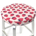 thumbnail image 3 of Xecao's Strawberry Print Stool Covers offer stylish, washable protection for PU round bar stools, perfect for home or commercial use., 3 of 7