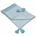 thumbnail image 3 of HomeRoots 516599 0.2 x 50 x 60 in. Blue Woven Cotton Striped Throw Blanket, 3 of 5