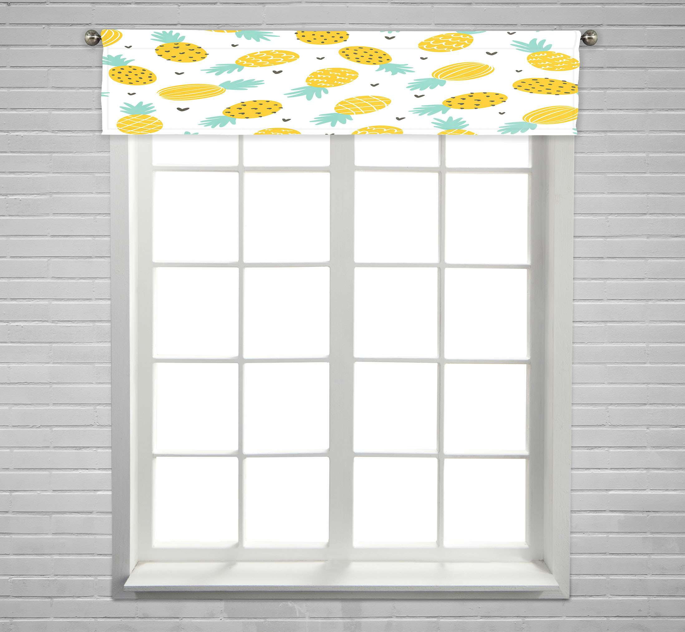 ECZJNT Pineapple hearts Window Curtain Valance Rod Pocket Size 54x12