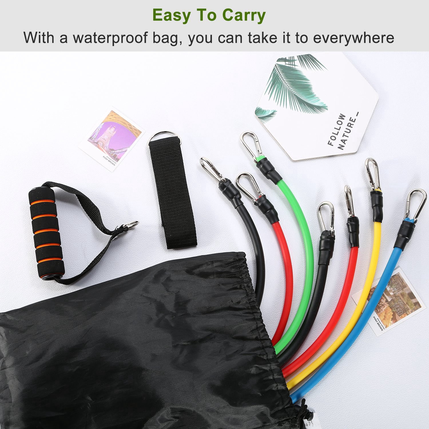 Resistant Band Plastic Resistance Bands Set - 7.87 in Assembled Length with Door Anchor Handles Ankle Straps for Fitness Work