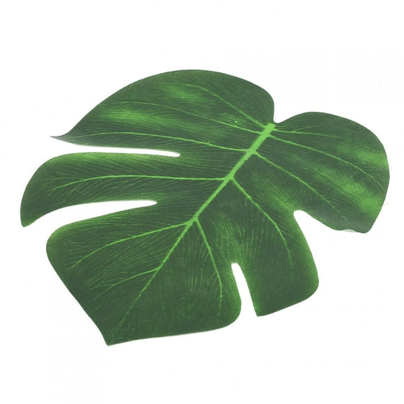 12 piezas de hojas de palmera tropicales artificiales, hojas verdes de simulación, accesorios de guirnalda DIY (12 hojas de palma)