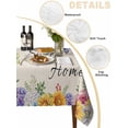 thumbnail image 5 of Spring Wildflowers Rectangle Tablecloth, Watercolor Tulip Floral Leaf Plant Beige Waterproof & StainResistant Tablecloth, Washable Oil-proof Table Cover for Dining/Party/Wedding/Buffet 54x108 In, 5 of 9