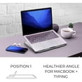 thumbnail image 5 of Function101 Elevate Laptop Stand, Portable Adjustable Ultra-Slim Stand for 13"–15" MacBook and iPad, 4 Positions, Ergonomic Design with Heat Dissipation, Durable Plastic with White Pebble PU Finish, 5 of 6