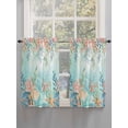 thumbnail image 5 of Ocean Starfish Seaweed Living Room Curtains 2 Panel, Summer Coastal Beach Shell Coral Teal Cafe Window Treatment, Farmhouse Bedroom Bathroom Kitchen Curtains Drapes 104"x54", 5 of 6