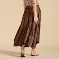 thumbnail image 5 of Falda fluida con corte en A para mujer, versátil para todas las estaciones, con bajo acampanado y look femenino, ideal para fiestas y citas diarias, tejido de poliéster y spandex., 5 of 5