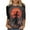 Style 13, variant on Womens Tops Halloween 3/4 Length Sleeve Shirts Fashion Halloween Printed Plus Size Tunic Tops Blouses Fall Casual Round Neck Pullover Halloween Holiday Costume TShirt