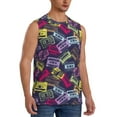 thumbnail image 2 of Yiaed Retro Cassette Music Print Men's Singlet Vests Summer Running Muscle Tank Tops Gym Undershirt Round Neck Sleeveless for man, 2 of 5