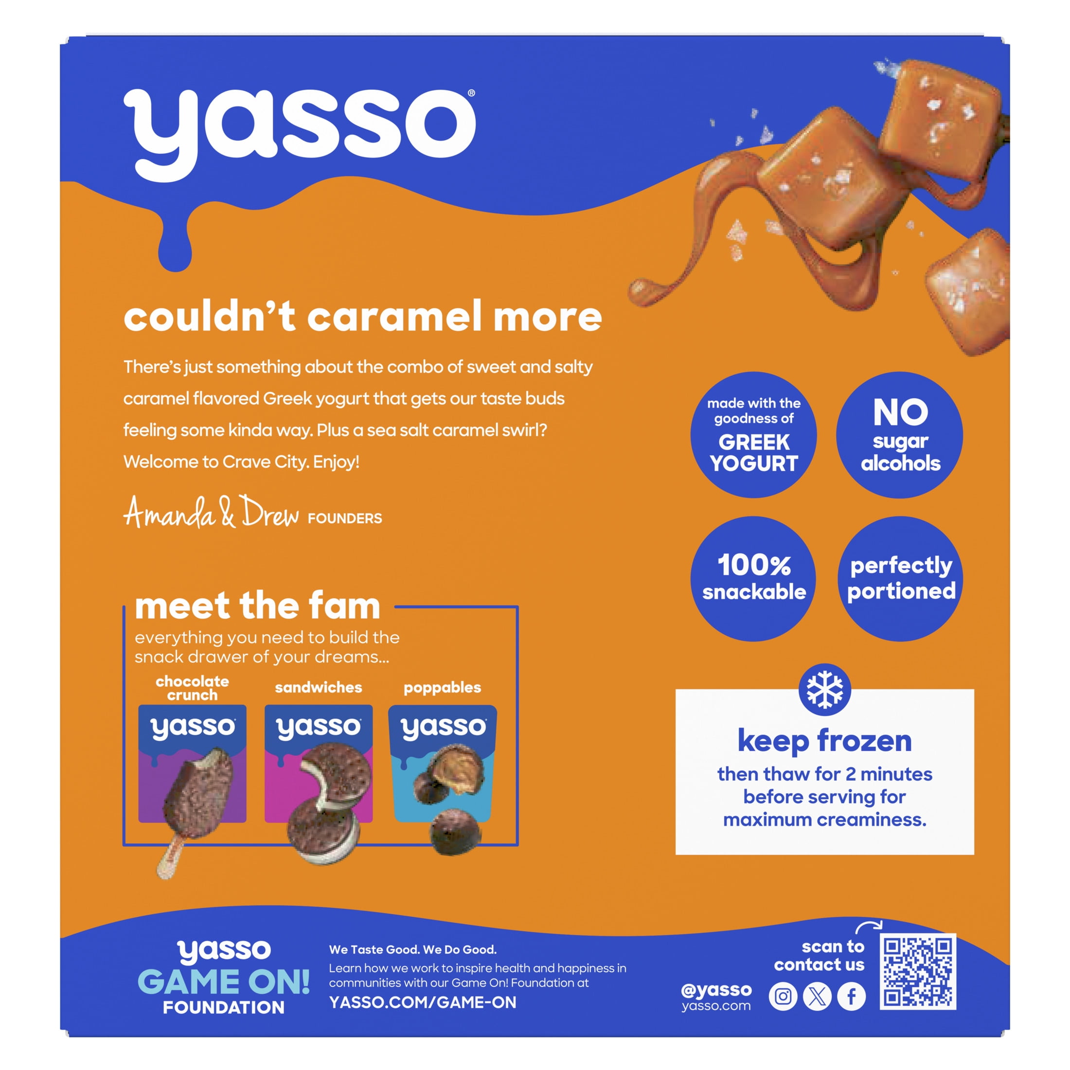 Yasso Frozen Sea Salt Caramel Greek Yogurt Bars, Kosher, Gluten-Free 4 Count