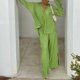 thumbnail image 3 of Blusa de mujer Top Pantalones largos Turn Down Collar Pierna ancha Color sólido Traje de vacaciones FLhrweasw Nuevo, 3 of 9