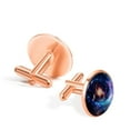 thumbnail image 3 of PhooArto Men's Classic Stainless Steel, Universe Space Galaxy Planets Cufflinks Business Wedding Shirts, Rose Gold, 3 of 7