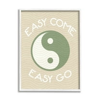 Stupell Industries Easy Come & Go Phrase Inspirational Painting White Framed Art Print Wall Art, 24 x 30