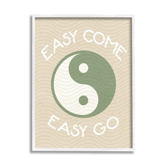 Stupell Industries Easy Come & Go Phrase Inspirational Painting White Framed Art Print Wall Art, 24 x 30