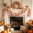 thumbnail image 5 of Pumpkin Maple Leaf Vine, Thanksgiving Fall Garland Decoration, Artificial Hanging Rattan, Halloween Harvest Festival Decor, Fireplace Wall Door Table Ornament, 5 of 6