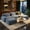 Blue, variant on Spaco U-Shaped Modular Sofa, Premium Pet Friendly Corduroy Couch, Extra Wide Armrest, Anti-Slip Base, No Assembly, Living Room Study, Gray