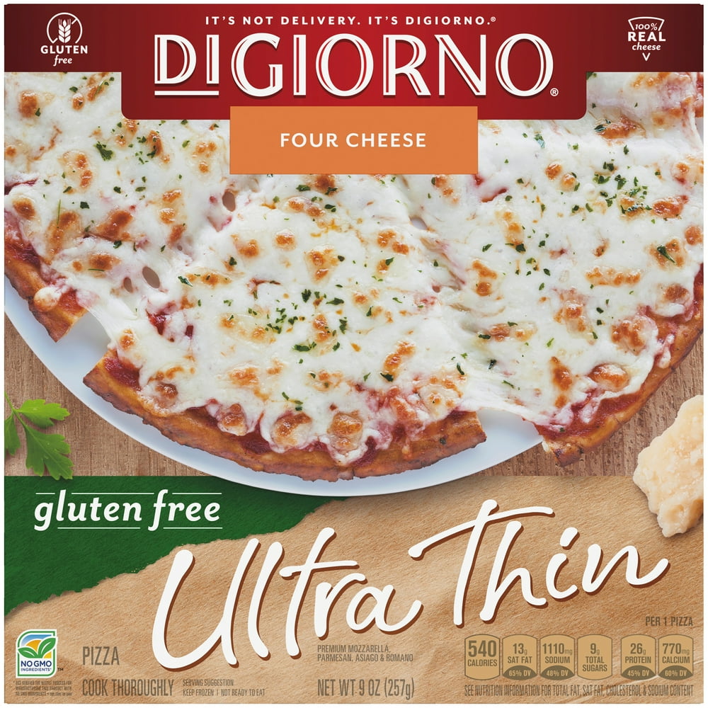 DIGIORNO Gluten Free Four Cheese Frozen Pizza on Ultra Thin Crust 9 oz