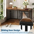 thumbnail image 3 of 55 Inch Large Pet Cage Furniture, Heavy-Duty Metal & Wood Indoor Dog Cage with Sliding Door & Food Bowl, Wooden Side Table Top, Suitable for Medium to Large Dogs TV Stand, Vintage Brown, 3 of 8