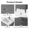 thumbnail image 4 of Vanity Art 24" Double Door Bathroom Vanity with Sink, Freestanding Storage Cabinet with Ceramic Top, and Removable Shelve, 4 of 6