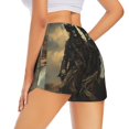 thumbnail image 2 of Uemuo Western Desert Skull Cowboy Pattern Women's Athletic Shorts High Waisted Running Shorts with Liner Pockets Gym Elastic Workout Shorts-X-Large, 2 of 9