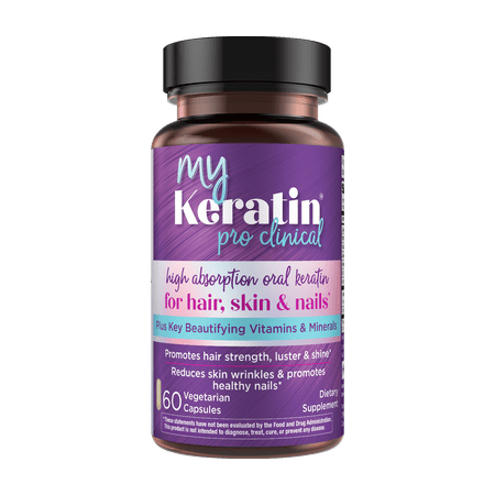 Purity Products MyKeratin ProClinical Advanced Hair Therapy Reduces Hair Loss & Increases Hair Strength, Shine & Luster - Next Generation Keratin Hair, Skin & Nails Super Formula - 60 Veg Capsules