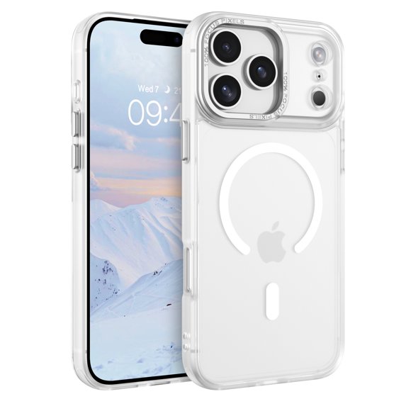 DOMAVER Magnétique iPhone 17 Pro Case (6.3 Pouces) - Étui Mince Mate Translucide / Compatible Mag-Safe / Antichoc Anti-Jaunissement / Blanc