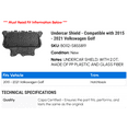 thumbnail image 2 of Undercar Shield - Compatible with 2015 - 2021 Volkswagen Golf 2016 2017 2018 2019 2020, 2 of 2