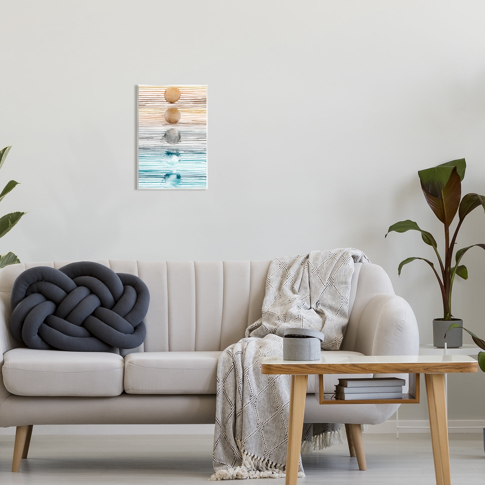 Stupell Industries Brown & Blue Gradient Circles Abstract Painting Unframed Art Print Wall Art