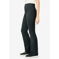 thumbnail image 3 of Woman Within Plus Size Stretch-Cotton Knit Pull-On Bootcut Pocket Leggings, 3 of 3
