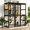 black, variant on Wooden Catio Outdoor Cat Enclosure Large Cat House for Mulitiple Cats Walk ,Indoor 4 Tier Cat Enclosures House , Outdoor Cat Catio with Waterproof Cover,Ramp