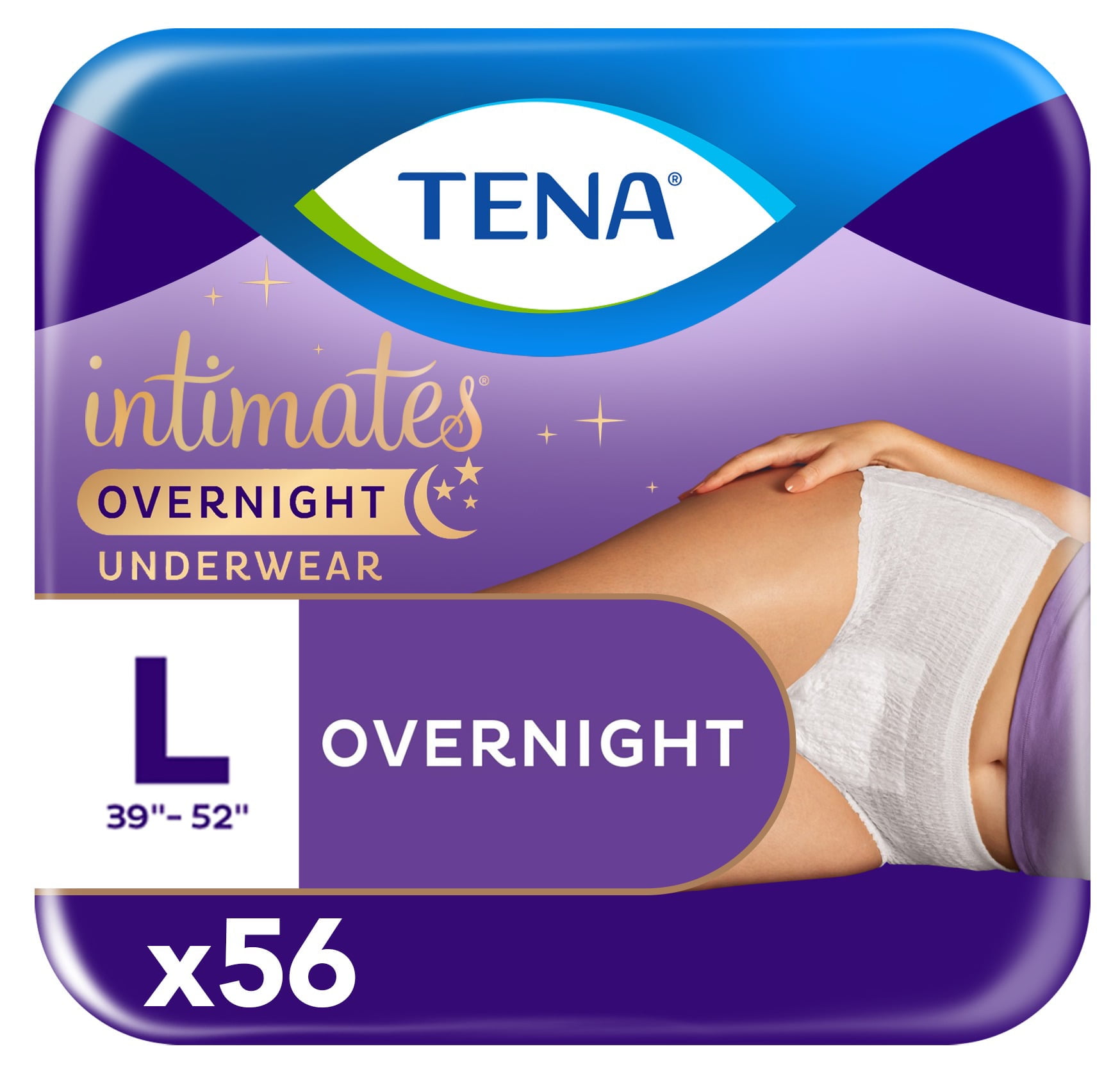Tena Intimates Overnight Incontinence Protective Underwear, Large, 56 count