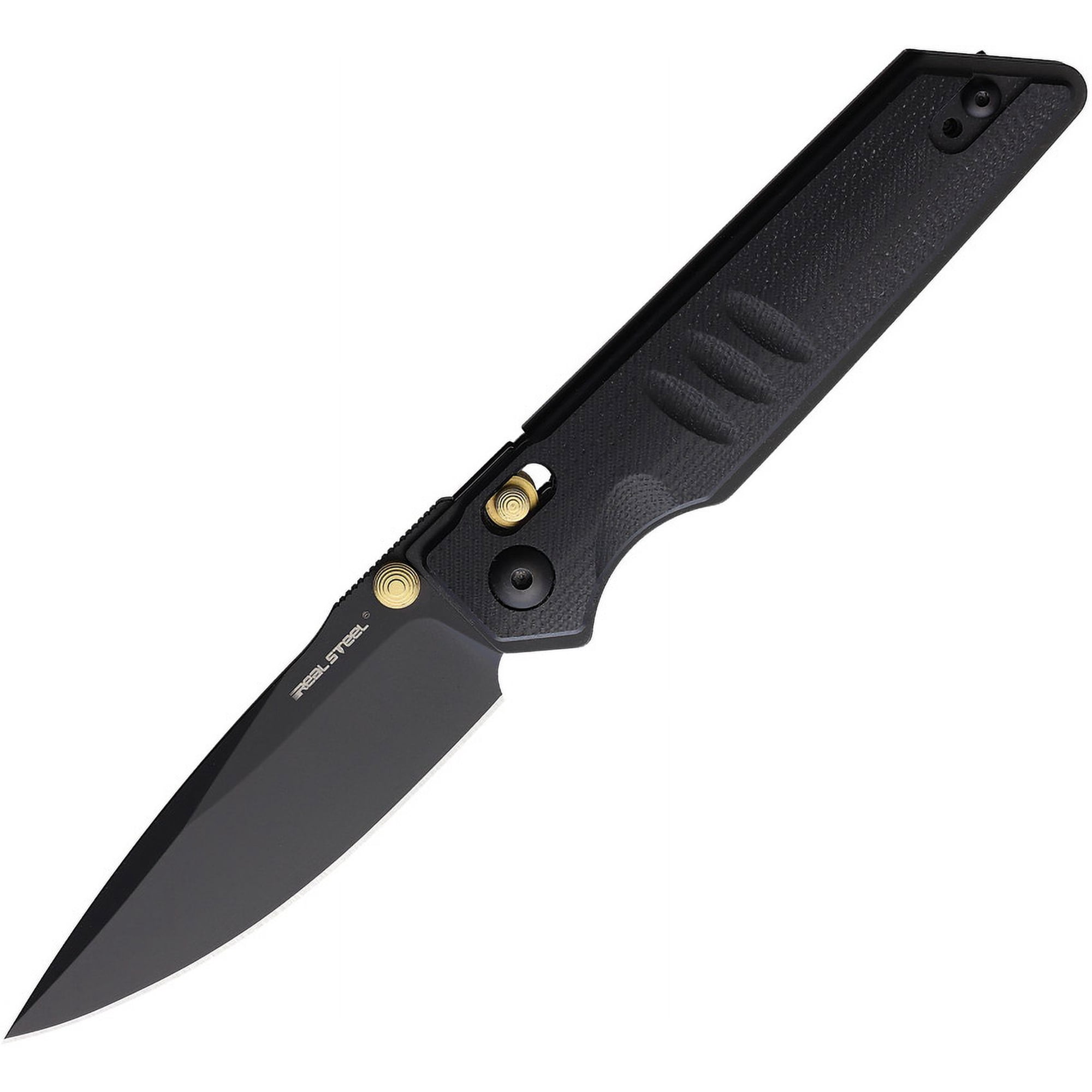 Real Steel 7711BB Sacra 3.31 Stainless Blade Solid Black Folding Knife