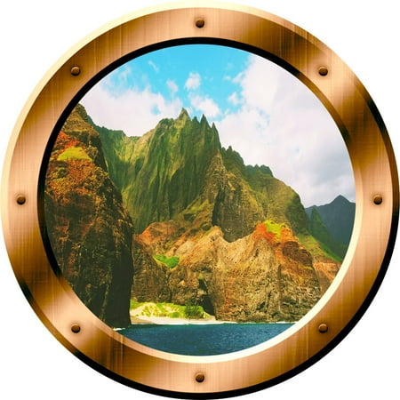 vwaq nature scene wall decal porthole 3d wall sticker peel and stick