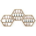 thumbnail image 7 of 3 Pcs Essential Oil Nail Polish Storage Shelf, Hexagon Floating Shelf Wall Mount, 7 of 7