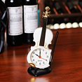 thumbnail image 2 of Reloj despertador con forma de violín, silencioso portátil creativo, reloj silencioso Simple, instrumento musical creativo, decoración de escritorio (blanco), 2 of 4