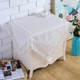 thumbnail image 2 of Square White Tablecloth, Coffee Table Cover, Lace Embroidery Tabletop Decoration, 2 of 4