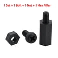 thumbnail image 3 of Black White Plastic Spacer Hex Nylon Standoff PCB Motherboard Threaded Support Board Rack Pillars Screw Nut Set M2M2.5M3 M4M5 M6, 3 of 5
