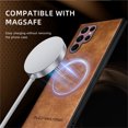 thumbnail image 5 of Allytechgroup Magnetic for Samsung Galaxy S23 Ultra Case, Compatible with MagSafe Support Magnetic Car Phone Mount PU Leather Slim Phone Case for Women Men for Samsung Galaxy S23 Ultra, Brown, 5 of 10