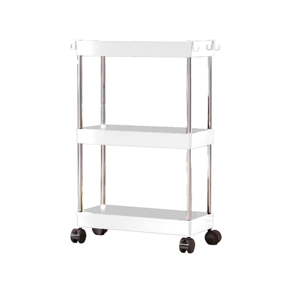HBBKVI 3-Tier Rolling Crevice Storage Rack Three Layer Movable Crevice Storage Rack Multi-layer Pulley Storage Rack Thick Plastic Suitable for Bathroom and Kitchen Crevices
