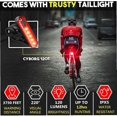 thumbnail image 3 of Luz de bicicleta recargable QUANZHOUTIANDI con USB faro delantero luz trasera 4 modos brillantes, 3 of 5