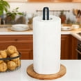 thumbnail image 2 of jQMUHLC Wooden Paper Towel Holder Countertop Kitchen Towel Holder Free Standing with Non-Slip Base,Minimalist Modern Style for Bathroom,Kitchen, Living Room,Office, 2 of 7