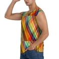 thumbnail image 3 of Balery Abstract Watercolors Tartan Men's Sleeveless Muscle Shirts Workout Tank Top, Moisture Wicking, Odor Protection-X-Large, 3 of 8