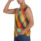thumbnail image 3 of Balery Abstract Watercolors Tartan Camisetas sin mangas para hombre, absorbe la humedad y protege contra el mal olor.-Large, 3 of 7