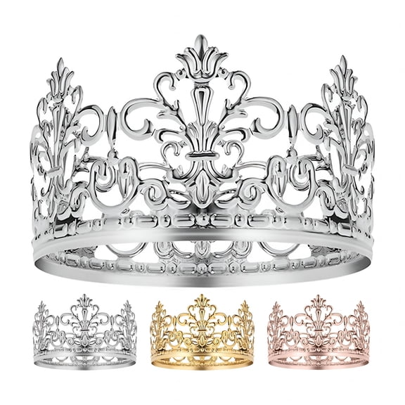 XIBUFE Vintage Crown Cake Topper,Happy Birthday Cake Topper Party Decor,Wedding Cake Decorations Cake Decoration Baby Crown for Boys and Girls,Cake Decorations for Weddings
