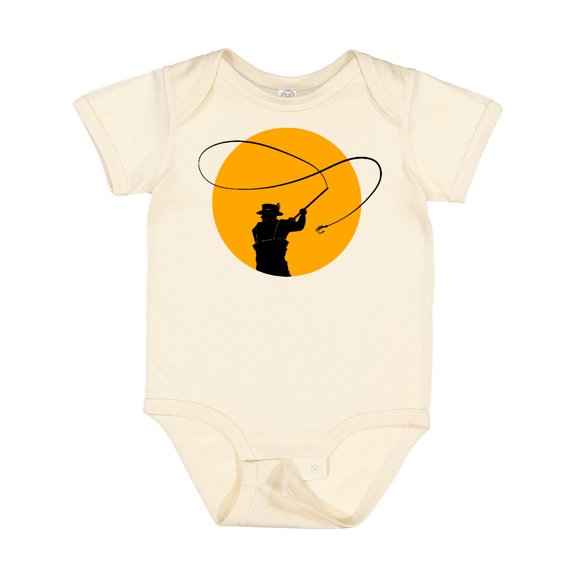Inktastic Fly Fishing Sun Silhouette Boys or Girls Baby Bodysuit