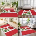 thumbnail image 4 of Area Rugs 5'x7', Red Flowers Carpet Runner Indoor Outdoor Rugs Home Decor Aesthetic, Spring Summer Floral Pastoral Botanical Leaf Non Slip Mats Washable Accent Rug for Living Room Bedroom, 4 of 8