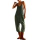 thumbnail image 1 of Pantalones Monos Cuello en V Una pieza Color sólido Bolsillos para mujer Traje diario Kuymtek Verde T XL para Mujer, 1 of 6