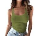 thumbnail image 2 of Royisotas Sleeveless Womens Tank Top Summer Army Green Casual Camisole Tops for Women Slim Crew Neck Solid Color Women's Tanks & Camis, 2 of 6