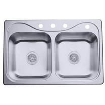 STERLING 11401-4-NA Southhaven 33-inch by 22-inch Top-mount Double Equal Bowl Kitchen Sink, Stainless Steel