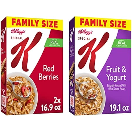 Kelloggs Special K Breakfast Cereal, Variety Pack, Red Berries, 16.9 Oz Box (2 Boxes) And Fruit And Yogurt, 19.1 Oz Box (1 Box)