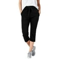 thumbnail image 2 of Capri Pants for Women Spring Summer Casual Lightweight Elastic Waist Capri Sweatpants with Pockets, 2 of 6