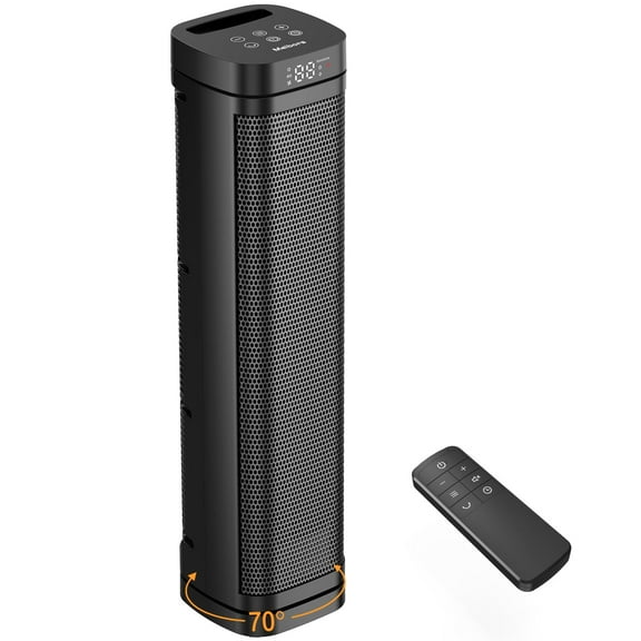 Fast Heating Ceramic Space Heater for Home Office, 3 Heat Levels, Remote, Safe & Portable, Electric Heater for Home and Office, ETL